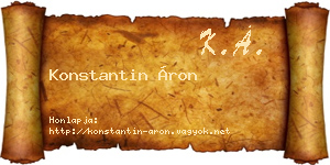 Konstantin Áron névjegykártya